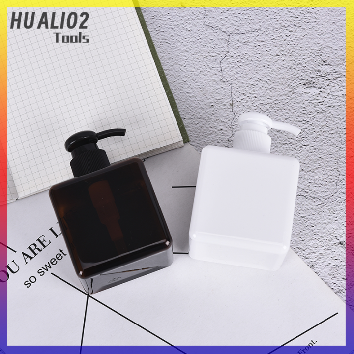 huali02ขวดโลชั่นมล-สี่เหลี่ยม250ขวดพลาสติกขวดสำหรับใส่โฟมล้างหน้าแชมพู