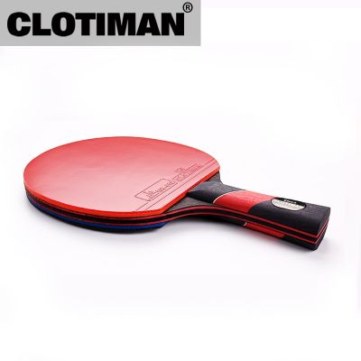 High quality carbon bat table tennis racket with rubber pingpong paddle short handle tennis table rackt long handle offensive