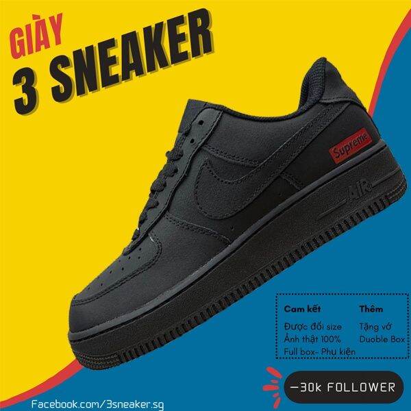 Giày Nike Air Force 1 Low Supreme Black , Af1 Supreme Đen Full Chuẩn Sc;  Fullbox, Full Phụ Kiện | Lazada.Vn