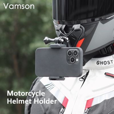 กล้องหมวกกันน็อคติดศีรษะของ Vamson Gopro สำหรับรถจักรยานยนต์สำหรับ Gopro Hero 11 10 9 8 DJI Insta360 X2หนึ่ง X3ยึดที่ใส่โทรศัพท์หมวกกันน็อค