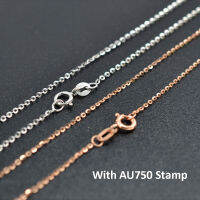 MIQIAO Real 18K Gold Chain Necklace Classic O Chain Design Solid AU750 Chain for Women Fine Jewelry Gift NE002