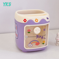 ?【Lowest price】YKS 1PC Kawaii หมูปากกาดินสอปากกาผู้ถือแปรงจัดเก็บภาชนะโต๊ะทำงาน