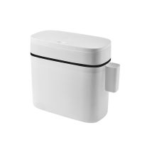 Rectangular Hand Press Slim Plastic Trash Can with Lid 12L14L Household Barrel Wastebasket Garbage Container Bin