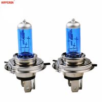 [HOT QQZIWWUJJWG 104] Hippcron H4หลอดฮาโลเจน12V 60/55W 5000K รถหลอดฮาโลเจน Xenon สีน้ำเงินเข้มแก้ว Super White (2ชิ้น)