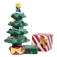 Christmas Aquarium Decoration Xmas Tree Present Box Miniature Resin -Landscape Ornaments for Fish Tank Supplies