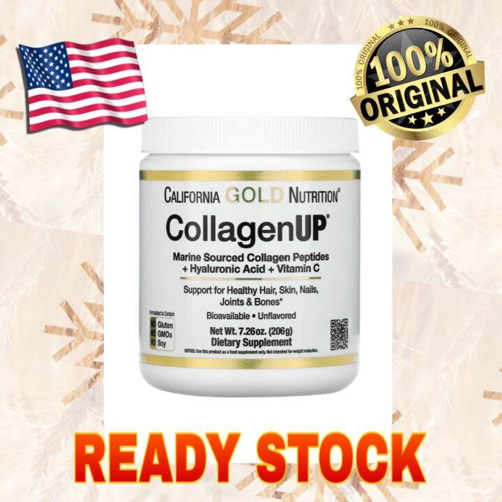 California Gold Nutrition CollagenUP Hydrolyzed Collagen + Hyaluronic ...