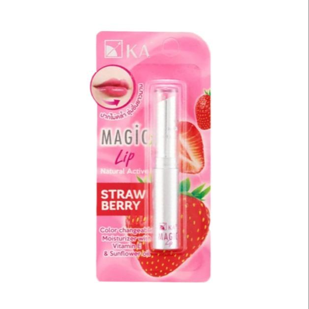 ส่งฟรี-k-a-magic-lip-strawberry-moisturizer-2-2-g-เคเอ-เมจิค-ลิป-ลิปมันซ่อนสี-ลิปมัน-เปลี่ยนสี-เคเอ-ka