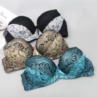 2022 New BCDE Cup Embroidered Lace Up Bras Plus Size Women 34 36 38 40 42 Brassiere Printing Style Female Lingerie