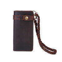 Mushi Crazy Horse Leather Wallet กระเป๋าสตางค์กระเป๋าถือหนังวัวชั้นหนึ่งสไตล์ย้อนยุคหนึ่งชุดสามารถผสมได้