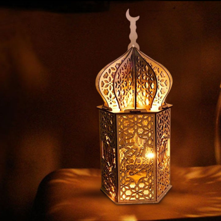มุสลิมไฟเทศกาล-ramadan-eid-mubarak-ตกแต่งไม้โคมไฟ-led-palace-ประภาคารอิสลาม-party-supplies