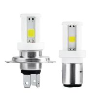 หลอดไฟไฟหน้ารถมอเตอร์ไซค์แบบ Led รถมอเตอร์ไซค์ Ba20d-H4 12V 12W รถสกู๊ตเตอร์โคมไฟเซรามิกดัดแปลงมอเตอร์ไซด์