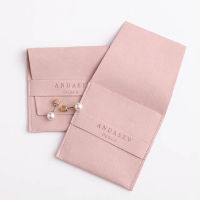 50pcs Customize Business Logo Text Jewelry Packaging Pouches Chic Small Microfiber Bags For Earings Necklace Luxury Jewellery