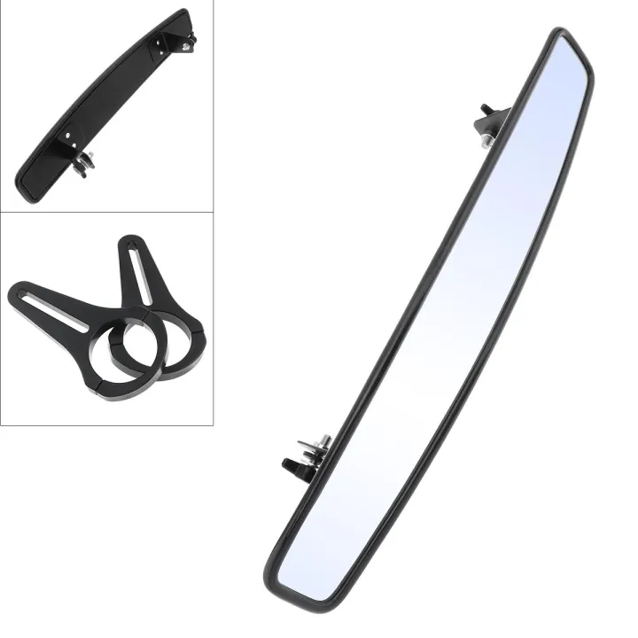 38CM HD UTV Rear View Center Mirror with Clamp Mounting Brackets for