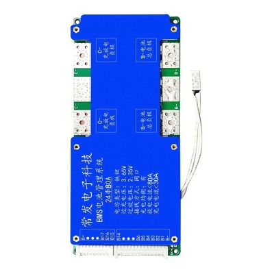 24S 72V 80A LiFePO4 Battery Protection Board Same Port with Equalization Temperature Control BMS Battery Board (80A)