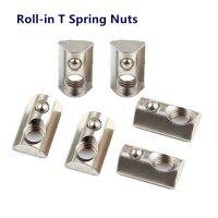 20/5pcs Roll-in T Slot Nuts M3 M4 M5 M6 M8 Half Round Ball Elasticity Spring Nut for EU 2020 3030 Series Aluminum Profile Groove Nails  Screws Fastene