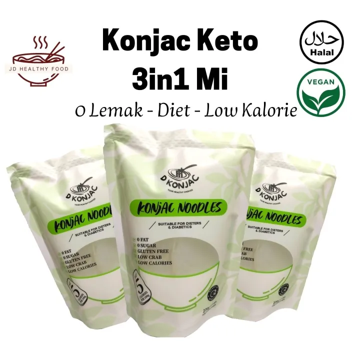 [3in1 Family Pack] Konjac Mee Konjac Noodle 0 fats 0 lemak Sugar free 0