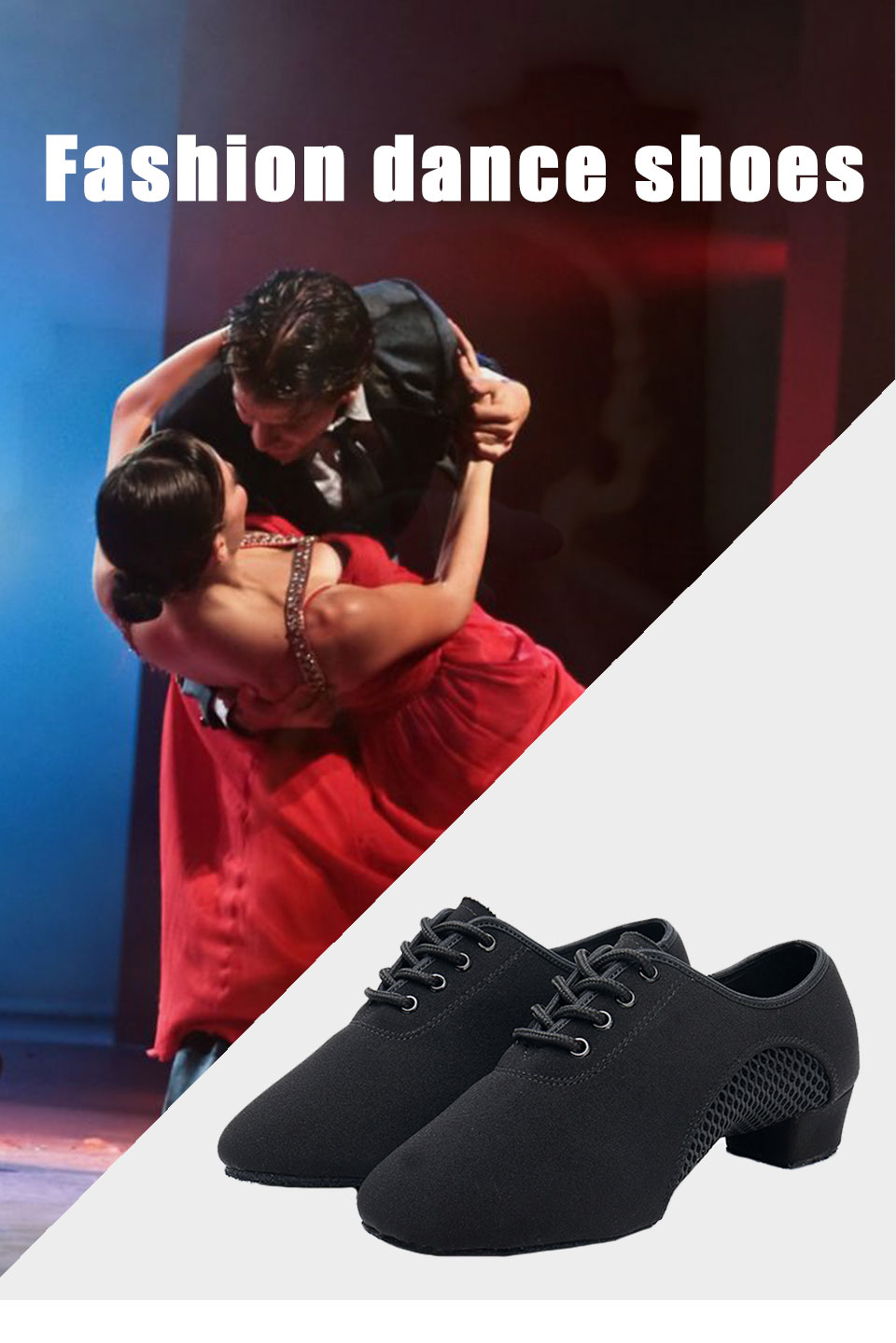 HIPPOSEUS Latin Dance Shoes for Women and Men Low Heel Ballroom Salsa Dance Practice Shoes Test,Model NJB701 
