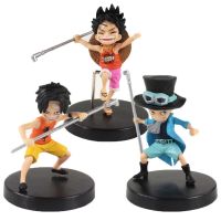 【SALE】 tiorinsecur1988 หุ่นของเล่นอนิเมะ OP สำหรับเด็ก,โมเดลตุ๊กตา Luffy Ace Sabo จำนวน3ชิ้น/เซ็ต