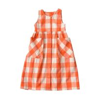 ZZOOI 2022 Summer Kids Dresses For Girls Casul Korean Style Baby Girls Princess Sundress Cotton Children Plaid Single-breasted Dress