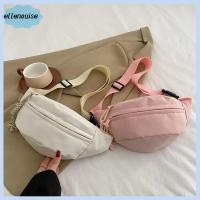 ELLENOUISE สีทึบทึบ กระเป๋าผ้าใบแคนวาส จุได้มาก กันน้ำกันน้ำได้ กระเป๋า Crossbody ง่ายๆ กระเป๋าคาดเอว สำหรับผู้หญิง