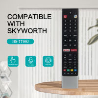 รีโมทคอนลเสียง HS-7701J สำหรับ Skyworth Coocaa Android สมาร์ททีวี Netflix Play 58G2A G6 E6D E3