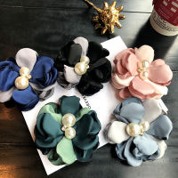 Xiaoxiangfeng Fabric Large Flower Contrast Color Corsage Pearl Rhinestone Suit Pin Work Clothes Brooch Accessories Corsage Female