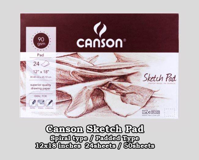 (Lt Stationery) Canson Sketch Pad 90gsm 24sheets / 50 Sheets Size 9x12