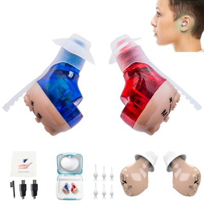 ZZOOI Hot Sell Hearing Aids in Ear Clear Sound Amplifier Rechargeable 2.6g Lithium Battery Deaf Gift Left and Right Universal