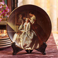 European Decorative Plates Ceramic Home Artistic Dish Oil painting craft hanging art decoration 8 inch