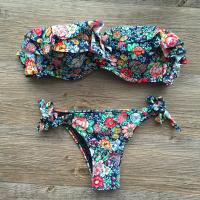 Falbala Two Piece Swimsuit Push Up Bikini 2020 Padded Thong Bikinis Women y Bandage Biquini Female Swimwear Bathing Suit A55