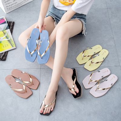 Cross-border flip-flops female ins summer wears outside cool fashion soft bottom flat outdoor beach slippers wholesale