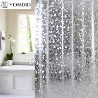 QSR STORE Plastic PVC 3d Waterproof Shower Curtain Transparent White Clear Bathroom Anti Mildew Translucent Bath With 12 PCS Hooks