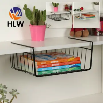 Under Shelf Table Storage Cabinet Hanging Rack Organiser Wire Basket Rack  2023