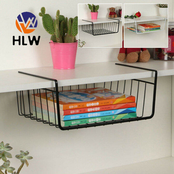 Under Shelf Table Storage Basket Rack Desk Wire Hanging Rack