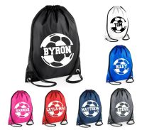 Personalised Football Bag Printed Gym Bag Swim Bag PE Kit Sack Sports Kids Drawstring School Kit Sports Kids Phys Ed Sports Sack