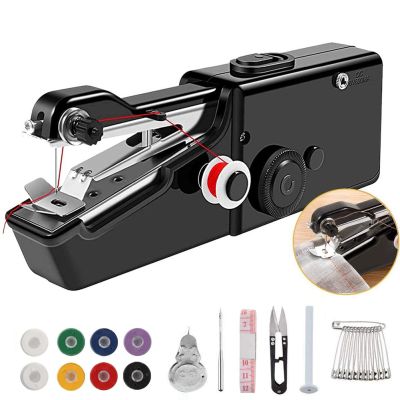 Portable Mini Sewing Machines Hand-held Electric Sewing Machine  Quick Repair DIY Clothes Sewing Tool Set Sewing Machine Parts  Accessories