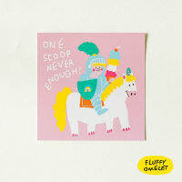 FLUFFY OMELET - Card : ONE SCOOP NEVER ENOUGH CARD 9X9 CM