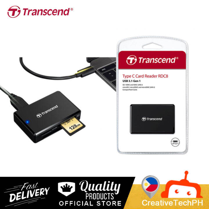 Transcend TSRDC8K2 External memory card reader USBC® USB 3.1 (Gen 1