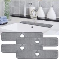 【YF】 Kitchen Sink Splash Mat Microfiber Faucet Catcher Countertop Protector Absorbent for Bathroom Drying 4 Sizes