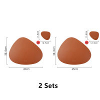 246 Sets Placemat Leather Coaster Tableware Pad PU Table Mat Heat Insulation Non-Slip Bowl