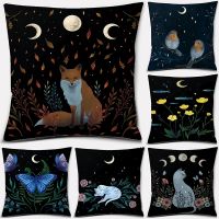 Animal moon pattern series pattern decorative pillowcase square pillowcase home office decoration funda de almohada