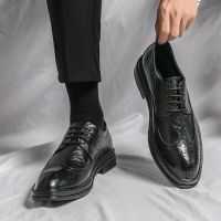 Men Dress Shoes lace up oxfords Elegant Leather Shoes For Men Formal wedding party Shoes Male social Shoes men footwear