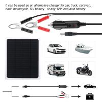 12V Upgraded Solar Battery Trickle Charger Maintainer Portable Waterproof Solar Panel Trickle  Charging Kit for Car Automotive Wires Leads Adapters