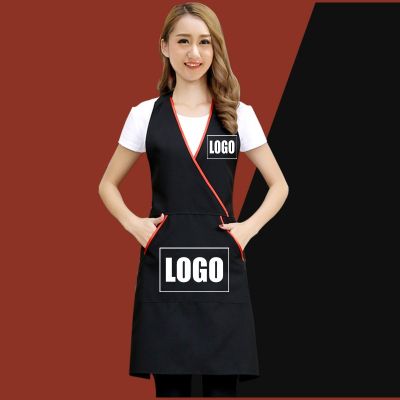【CW】 Logo Korean Worker Durable Overol Attendant Manicure for Woman Uniform  Apron