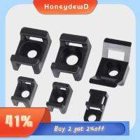 HONEYDEWD 100PCS HC-2 พลาสติกทำจากพลาสติก สายต่อสายไฟ ที่นั่งคงที่ ผูกสายเคเบิล เครื่องม้วนสายข้อมูล ที่ยึดที่นั่ง