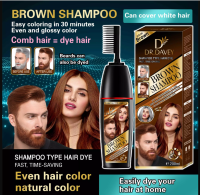 Dr.davey BROWN Shampoo 2 In 1 ชมพูนาโน 200 ml. ปิดผมขาวใน 30 นาที  (ผู้ชายสามารถย้อมได้ทั้งหนวดและเครา)