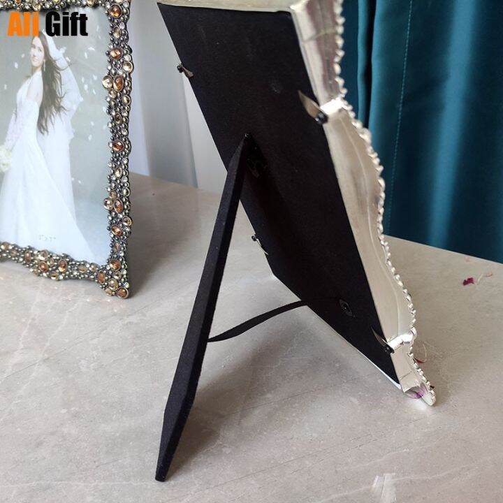 7-inch-metal-photo-frame-pearl-crystal-table-retro-european-style-wedding-photo-exquisite-luxurious-and-elegant-photo-studio