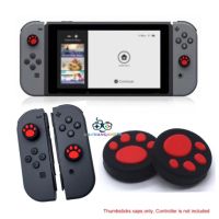 Cat Paws Silicone Analog Controller ThumbStick Grip Cover For Nintendo Switch NS Joy-Con Controller (Black/Red) ซิลิโคนอนาล็อก [จุกยาง] ตีนแมวแบบเล็ก สีดำ/แดง