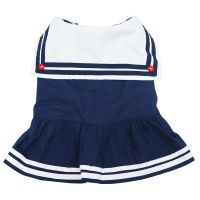 Fashion Dog Navy sailor dress Pet Dog Clothes For Dogs skirt blue Cotton French Bulldog Clothing For Summer Dogs Pets Clothing