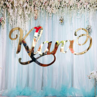 Custom Mirror Gold Name Sign Personalized Acrylic Name Wedding Signs Party Decor Backdrop Hanger